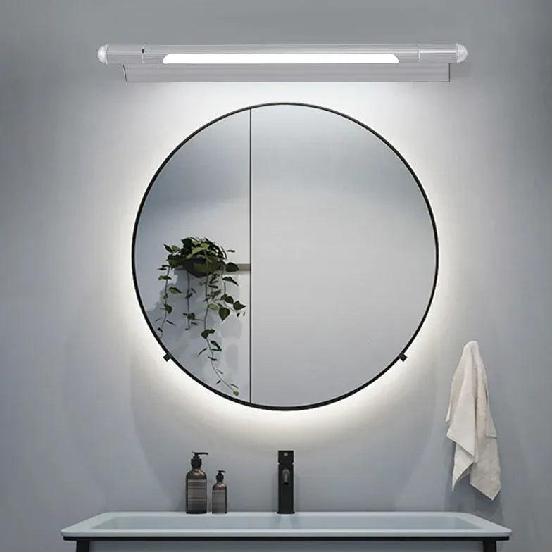 Silver LED Tube Lights for Bathroom Mirror - Modern Vanity Lighting for Makeup, Shaving & Grooming - Energy Efficient Waterproof Bathroom Decor