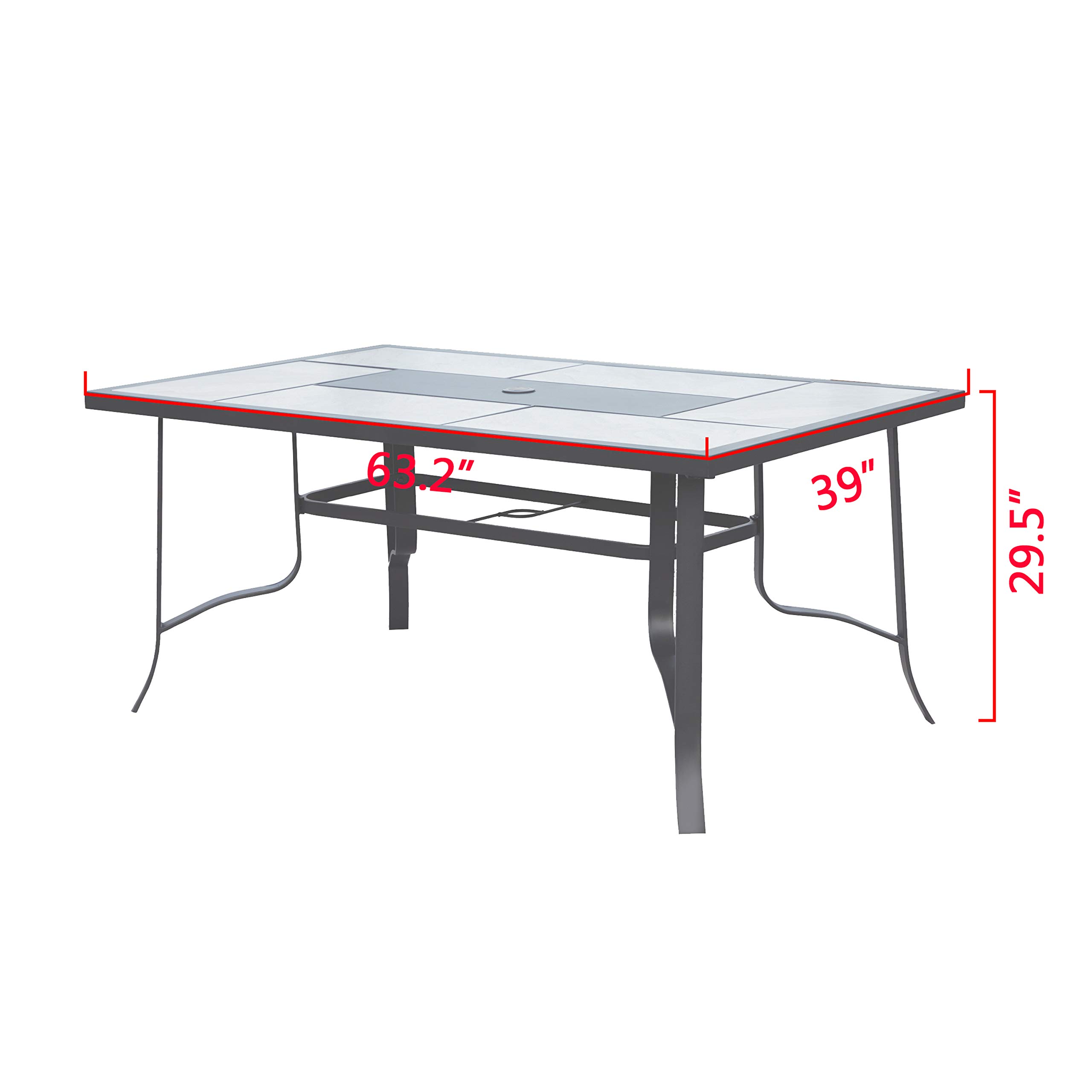 Square Outdoor Dining Table - 63.2
