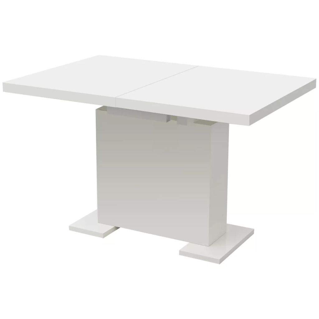 FAMIROSA Extendable Dining Table - Space Saving Pedestal Kitchen Table for Small Spaces, White | Perfect for Apartments, Living Rooms & Compact Homes