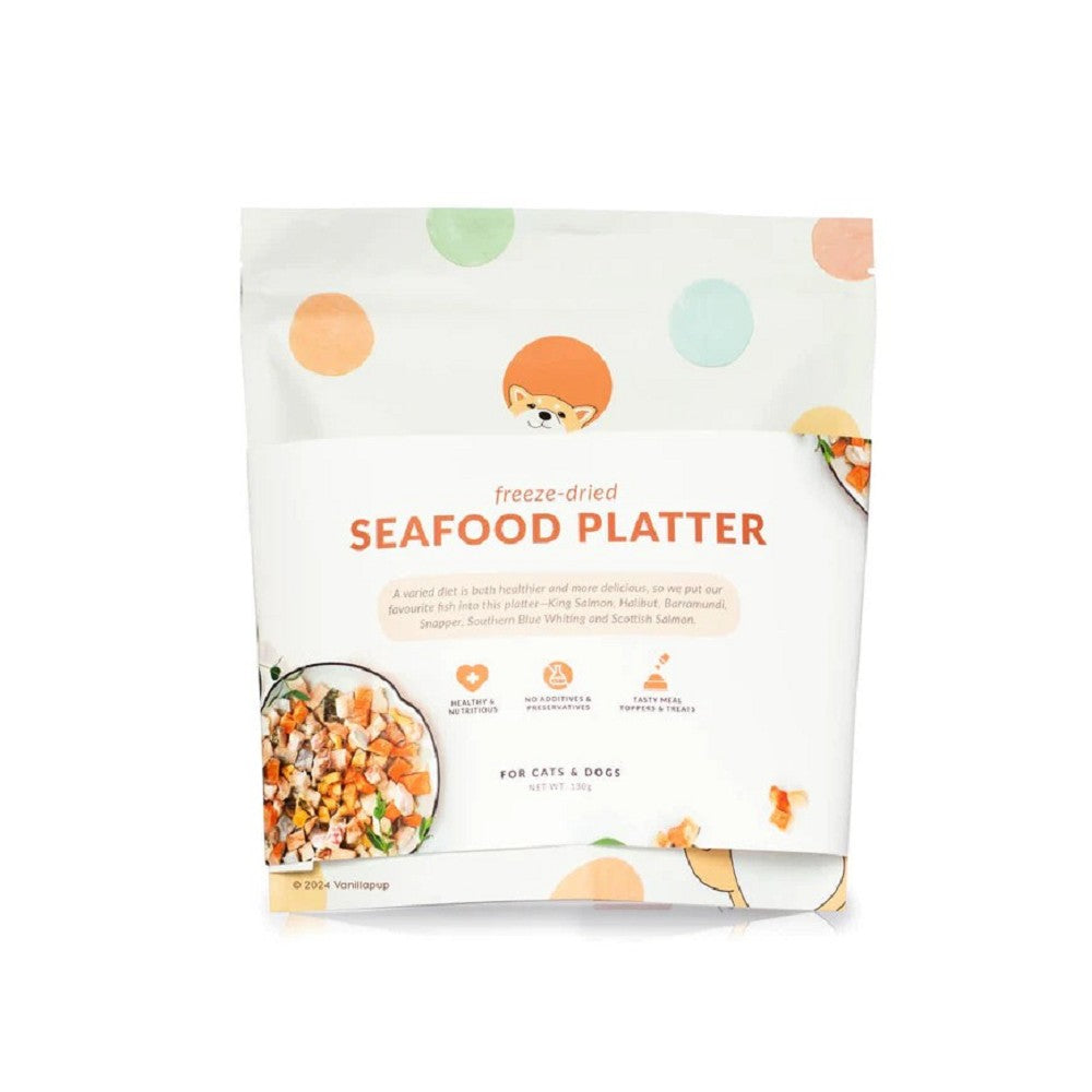Premium Freeze-Dried Seafood Platter - Natural Protein Treats for Dogs & Cats | Grain-Free, High-Protein Snacks for Training & Dental Health