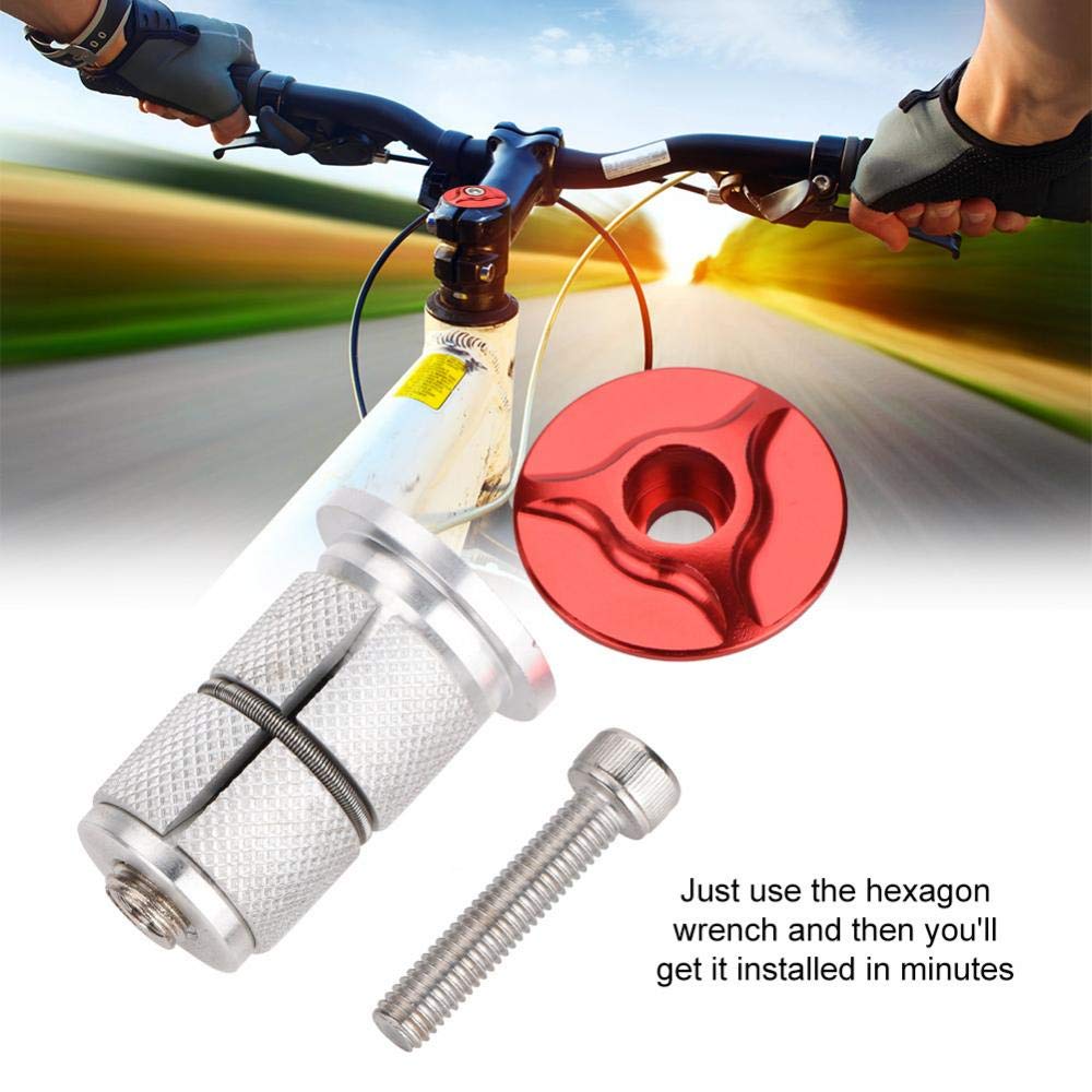 Keenso Bike Stem Headset - 1/1.25 Inch Aluminum Alloy Top Cap Fork Expander Bung for Road & Mountain Bikes | Perfect for Bike Maintenance & Upgrades