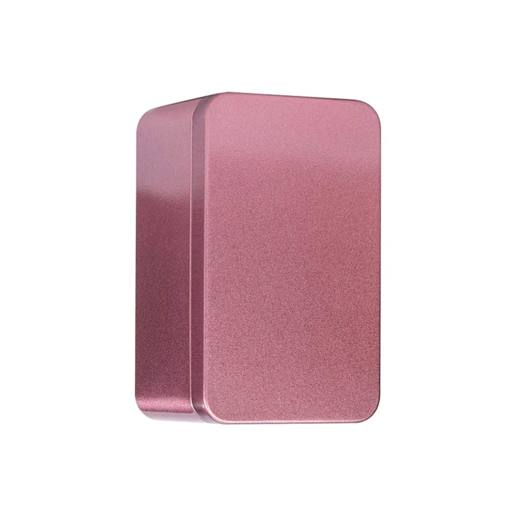 NUOBESTY Airtight Rectangular Metal Tin Box with Lid - Portable Storage Container for Tea, Candy, Cookies & Spices - Perfect for Kitchen, Pantry, Travel & Gift Packaging (Red)