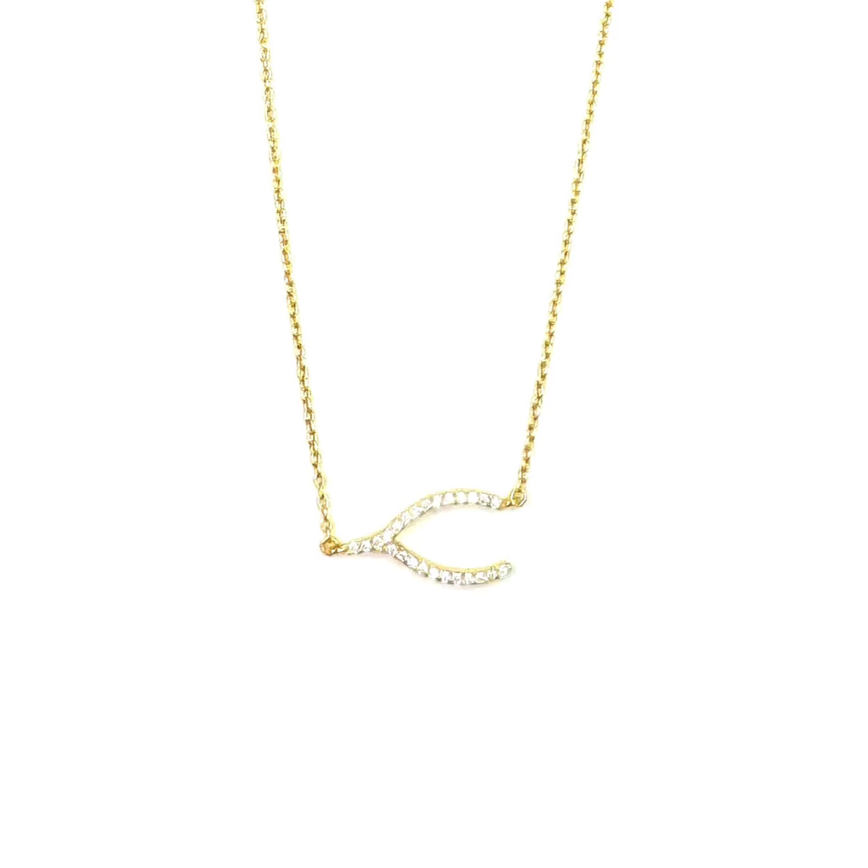 Ashley Gold Sterling Silver Gold Plated Horseshoe Pendant Necklace with CZ Stones - Perfect for Good Luck Gifts & Everyday Jewelry