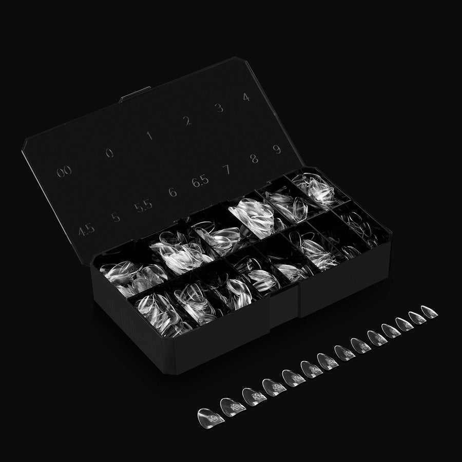 Apres Gel X Tips 2.0 - Sculpted Almond Short Fake Nails (600 Pcs) - DIY Nail Extension Kit for Salon Quality Manicures at Home