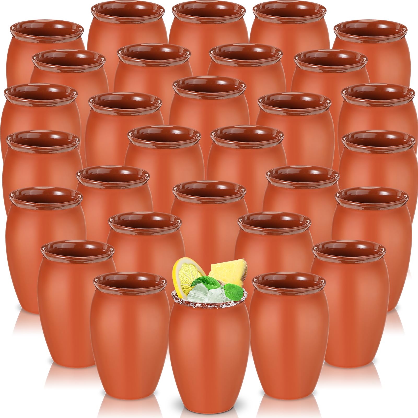 Gejoy 30-Pack 12oz Mini Cantaritos De Barro - Authentic Mexican Terracotta Shot Glasses for Margaritas, Mojitos & Cocktails | Perfect for Parties, Weddings & Mexican-Themed Events