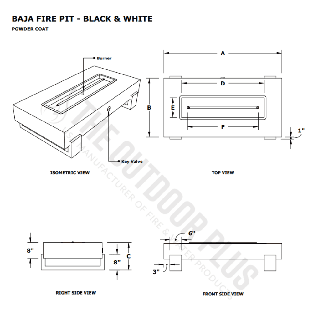 Powder Coated Baja Metal Outdoor Fire Pit Table - Perfect for Backyard, Patio, and Garden Gatherings