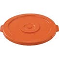 44 Gallon Heavy-Duty Plastic Trash Can with Lid - Bright Orange Commercial-Grade Waste Bin for Outdoor, Warehouse & Industrial Use