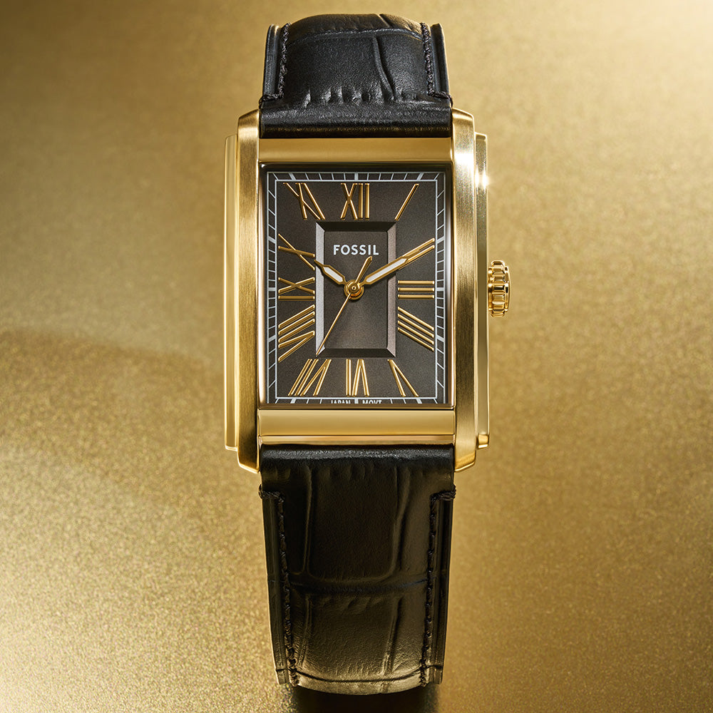 Fossil Carraway FS6091 Genuine Leather Watch for Men - Classic Analog Dress Watch with Stainless Steel Band - Perfect for Business, Casual & Formal Occasions