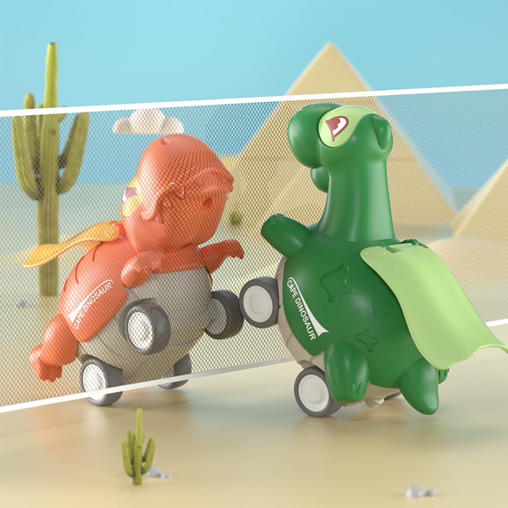 LCenno Push and Go Baby Car Toys for 1-6 Year Old Boys - Dinosaur Themed Toddler Toys for 1st Birthday Gifts & Kids' Playtime | Perfect for Early Learning, Indoor Play & Travel Entertainment