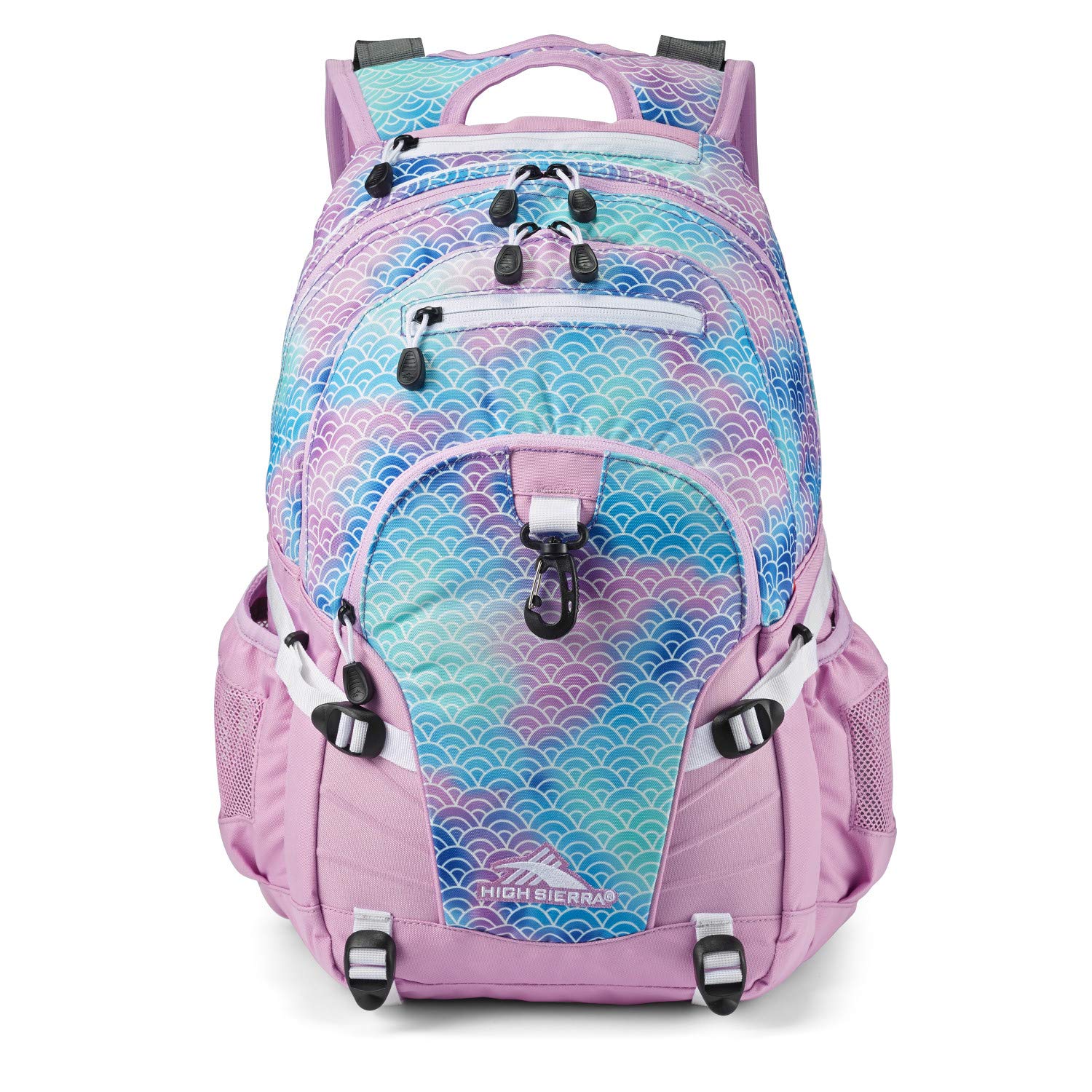 High Sierra Loop Backpack - Durable Travel & Work Laptop Backpack with Tablet Sleeve, One Size, Rainbow Scales Design - Perfect for School, Hiking, Commuting & Business Trips