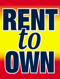 Vinyl Window Sign - Rent To Own | Durable & Weatherproof for Business Advertising & Storefront Displays