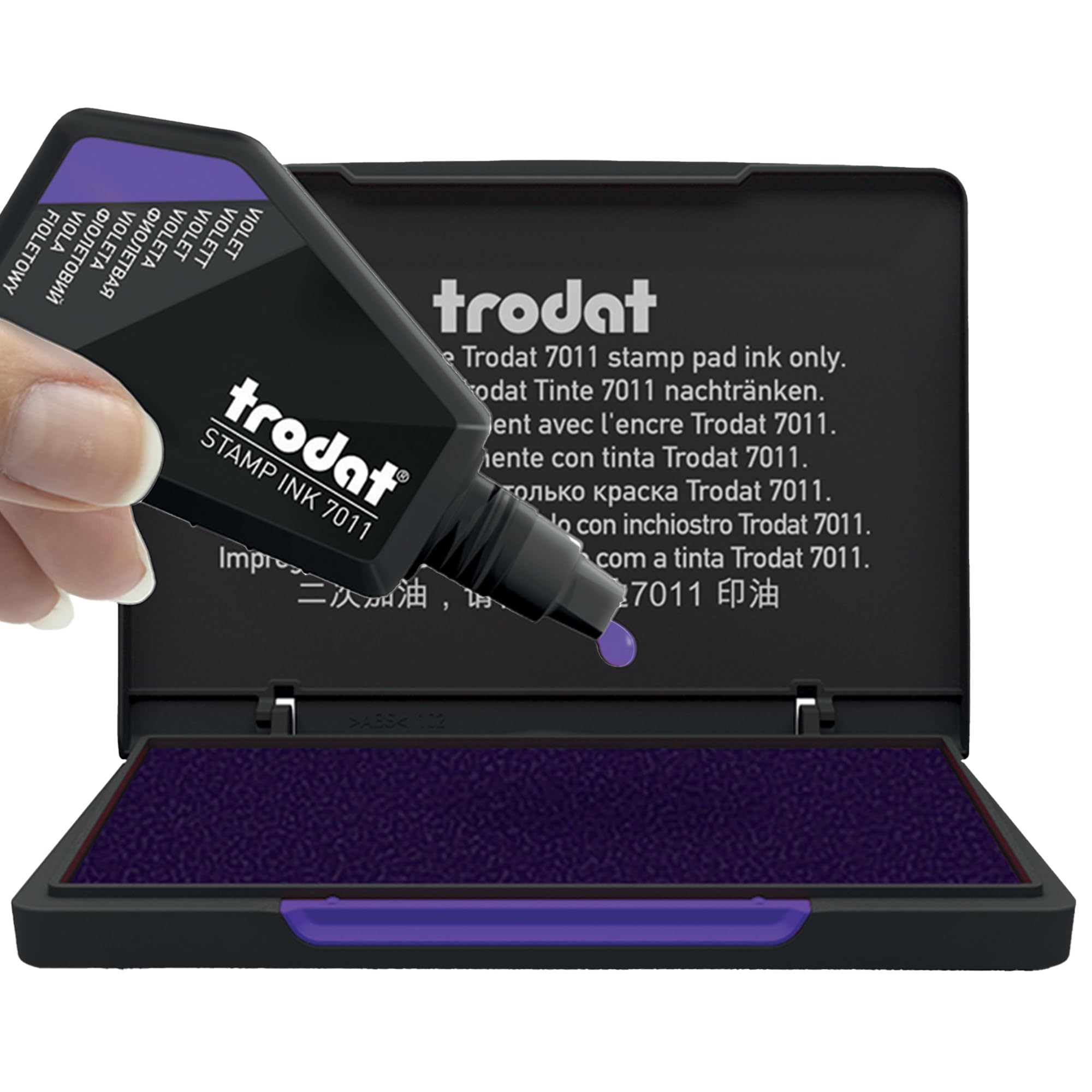 Trodat 9051 Purple Ink Stamp Pad for Business - Self-Inking, Durable & Mess-Free - Perfect for Office Documents, Contracts & Notary Use