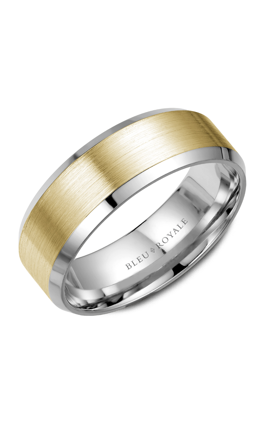 Bleu Royale Men's Wedding Band Ring - 14K Yellow Gold, Comfort Fit, Polished Finish for Weddings, Anniversaries & Special Occasions