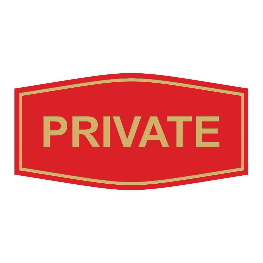 Elegant Custom Private Sign (Red/Gold) - Large Wall Decor for Home Office, Wedding, or Business