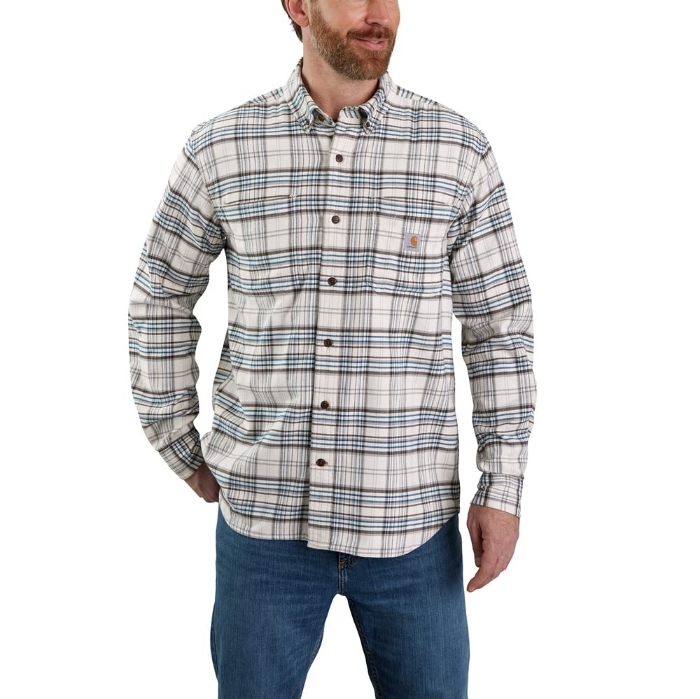 Carhartt Men's Flannel Shirt - Heavyweight Cotton Plaid Work Shirt for Outdoor Activities, Camping & Casual Wear