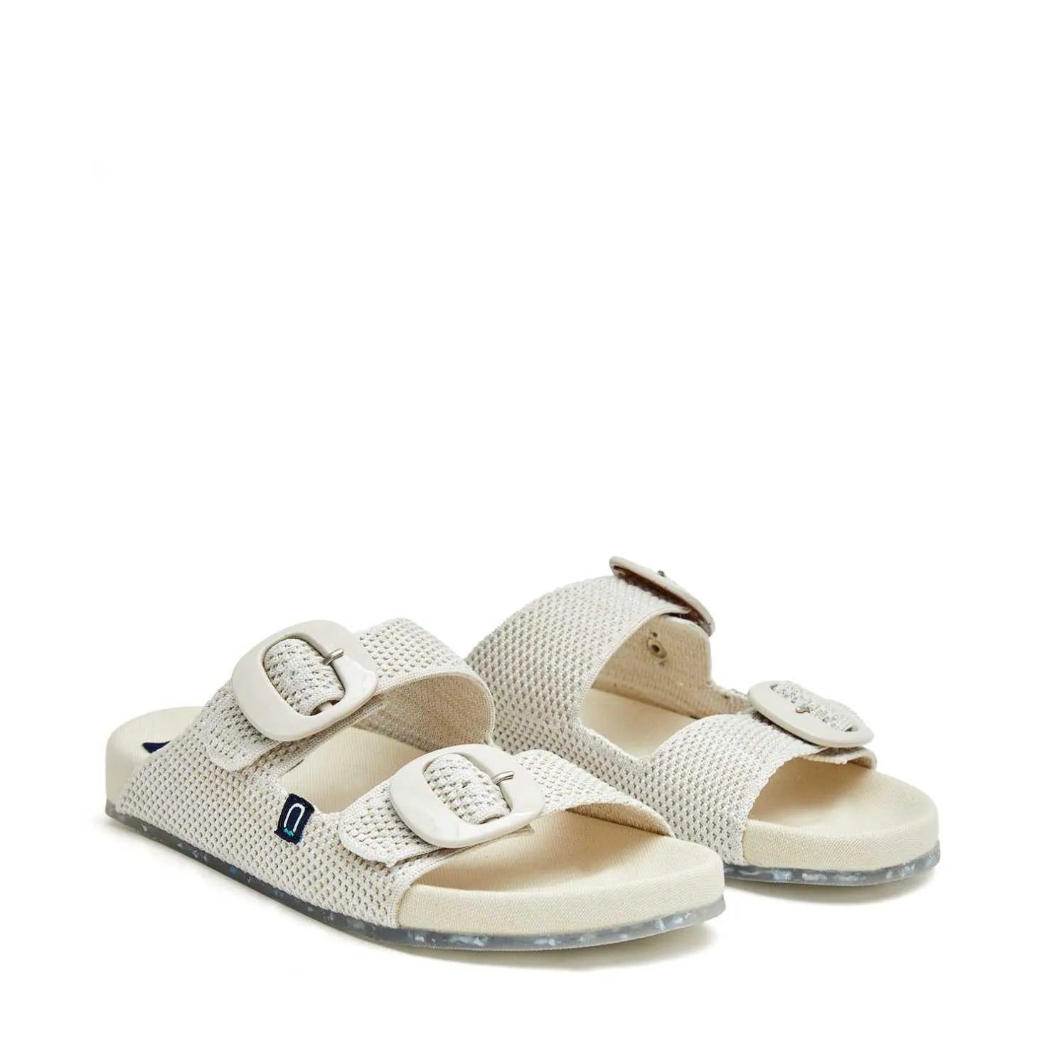 Women's Double Strap Slide Sandals - Soft Knit Fabric Comfortable Summer Shoes for Beach, Pool & Casual Wear | 1970 Cordelia Sequal
