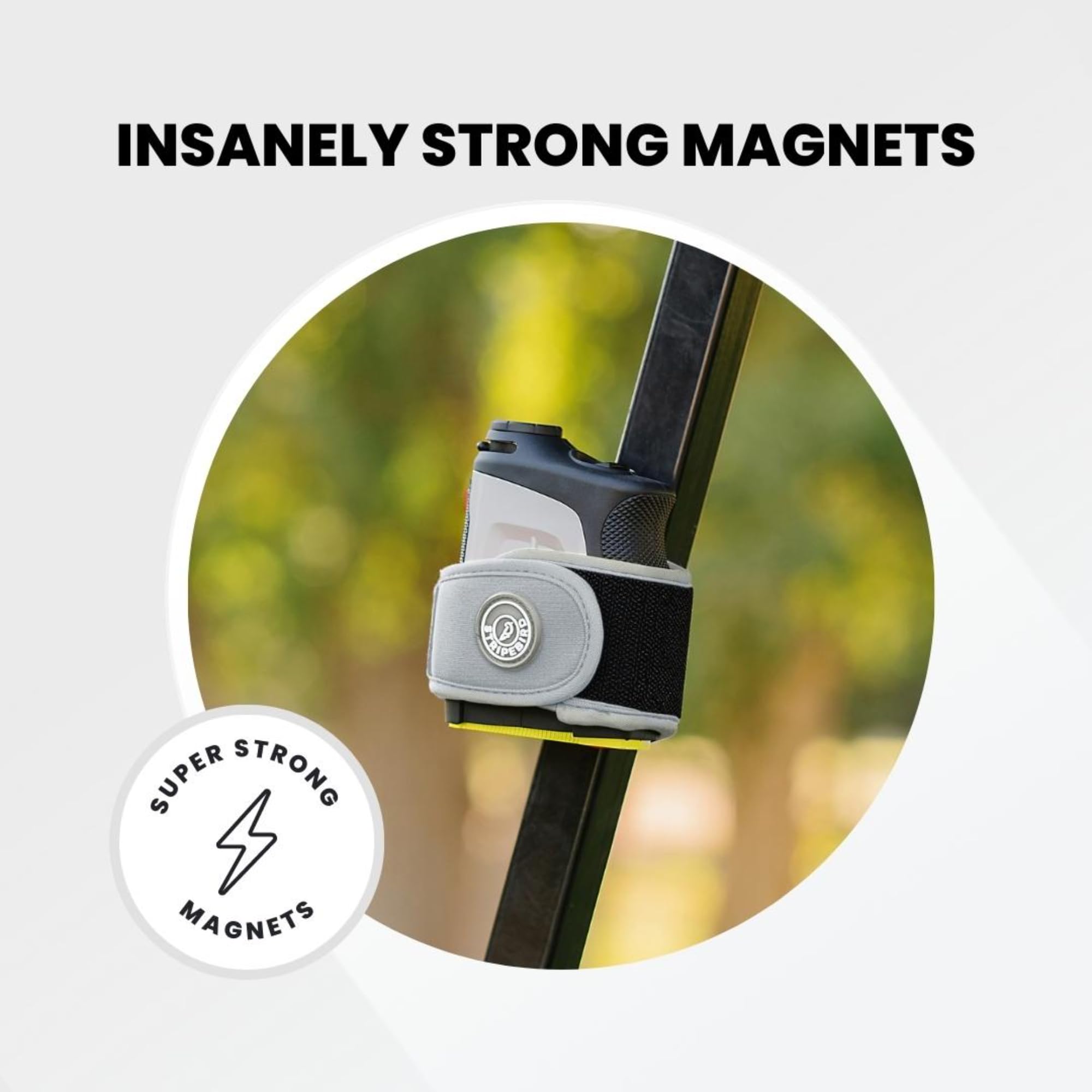 Stripebird 2.0 Slim Magnetic Golf Rangefinder Strap - Form Fitting Buckle-Free Design for Golf GPS & Laser Rangefinders - Perfect for Golf Tournaments, Practice Rounds & Course Play