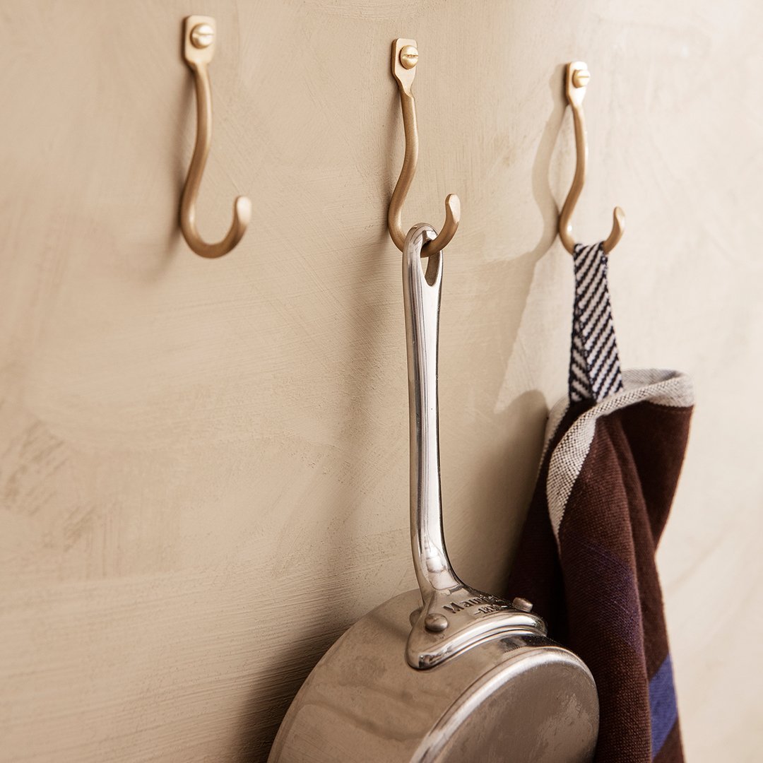 3-Pack Curved Hooks for Hanging Plants, Towels, and Kitchen Utensils - Heavy Duty Wall Hooks for Home & Office Organization