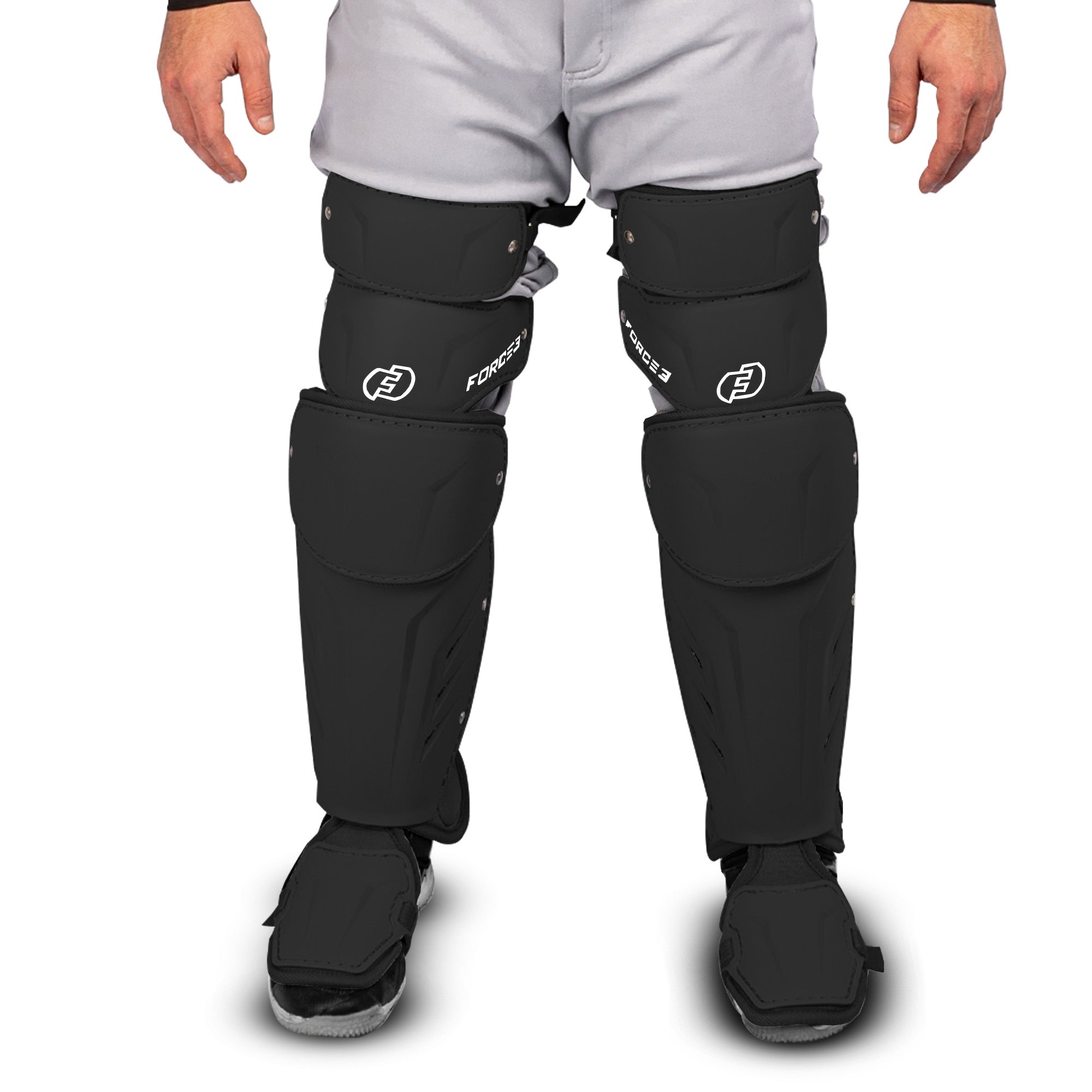FORCE3 XS3® Pro Leg Guards for Adults - Baseball & Softball Protective Gear - Perfect for Catchers, Umpires & Players