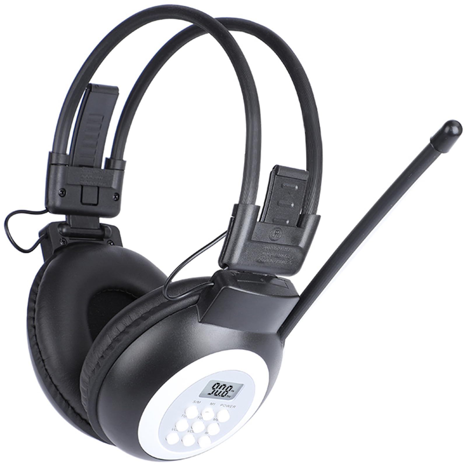 ZHIWHIS FM Portable Radio with LCD Display - Stereo Over-Ear Foldable Headphones, Wireless/Wired Walkman for Walking, Running, and Conference Use - Operated by 2 AA Batteries (Model ZWS-308) | Perfect for Outdoor Activities, Commuting, and Office Meetings