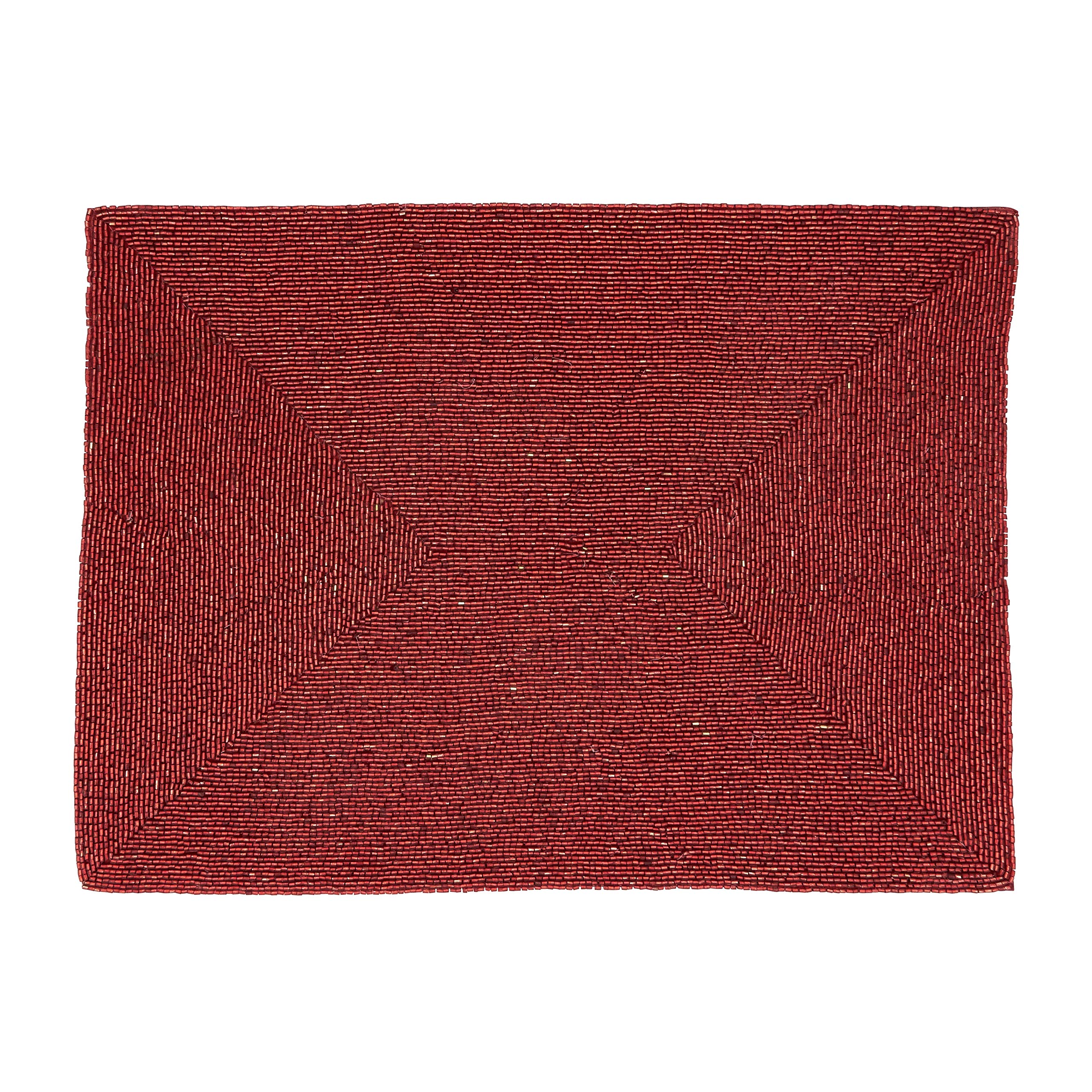 Elegant Beaded Placemats Set of 4 - Handwoven Table Mats for Dining, Kitchen, and Party Decor - Perfect for Thanksgiving, Christmas, and Home Entertaining