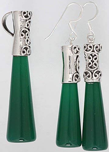 Sterling Silver Inlay Pencil Pendant and Matching Earrings Set - Elegant Jewelry Gift for Teachers, Students & Writers - Perfect for Graduation, Birthday & Everyday Wear