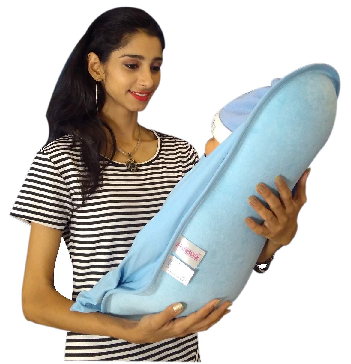 HOOBA 2-in-1 Nursing Pillow with Hood & Cover - Baby Feeding Support for Comfortable Breastfeeding