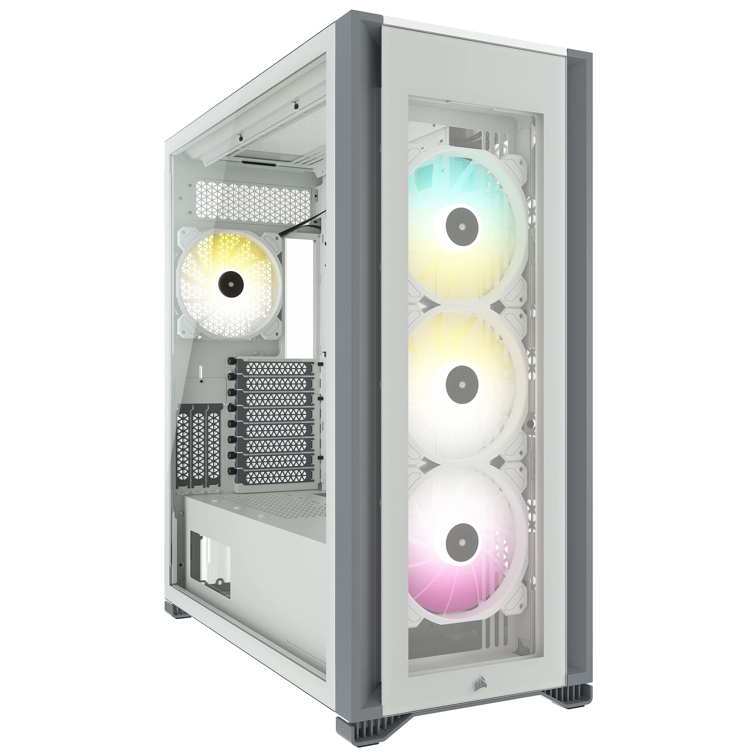 Corsair iCUE 7000X RGB Full-Tower ATX PC Case - White | 3 Tempered Glass Panels, 4x 140mm RGB Fans | Smart Fan & RGB Control | Spacious Interior & Easy Cable Management | Perfect for Gaming PC Builds & High-Performance Workstations