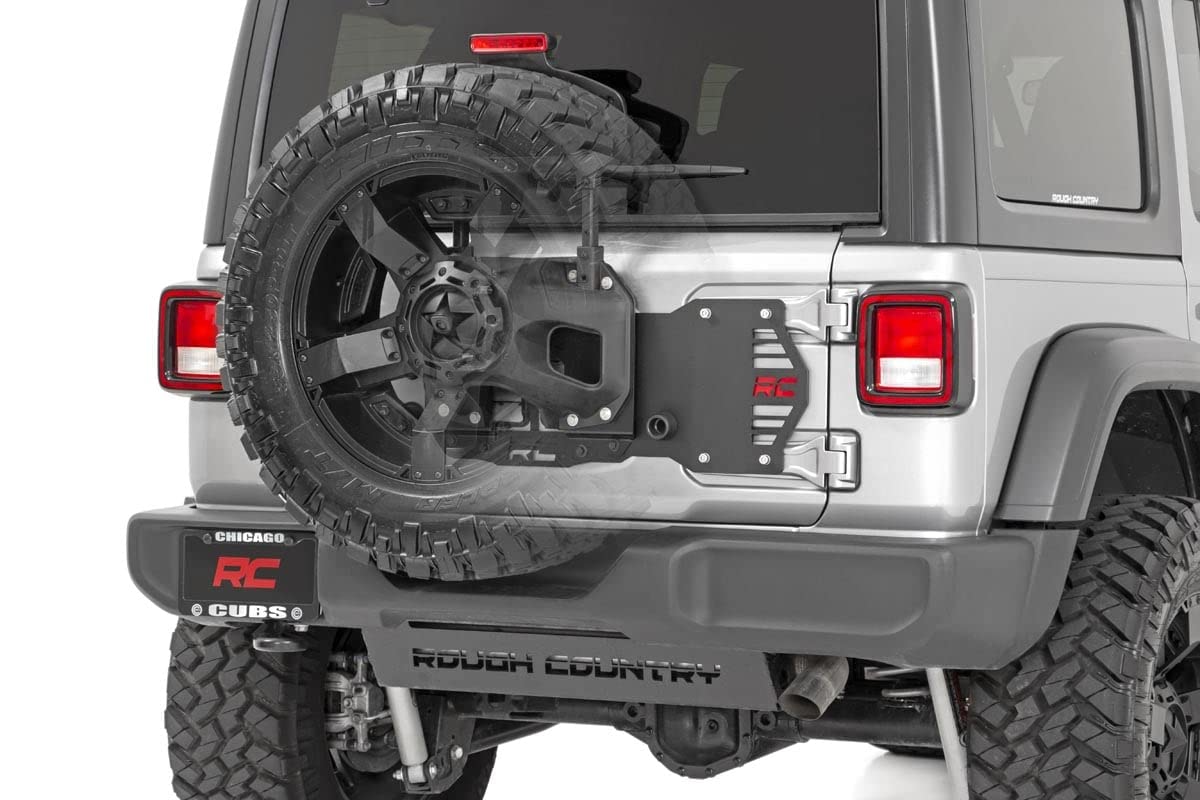 Rough Country Black Tailgate Reinforcement Kit for 2018-2022 Jeep Wrangler JL (10603) - Heavy Duty Off-Road Upgrade for Jeep Accessories & Spare Tire Support