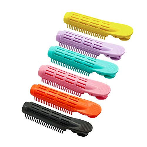 6PCS Multicolor Volumizing Hair Root Clips for Women - Self Grip Hair Styling Tool for Naturally Fluffy & Curly Hair, DIY Curler Rollers & Wave Enhancer - Perfect for Salon, Home Styling & Party Looks (Multicolor)