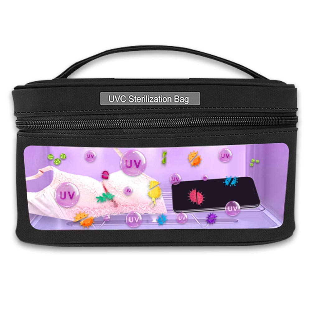 UVILIZER UV Light Sanitizer Bag - Portable UV-C Sterilizer Box for Phone, Keys, Baby Items | Kills 99.9% Germs, Bacteria & Viruses | Home, Car, Travel Use | UVC LED Disinfection Lamp | USA Made