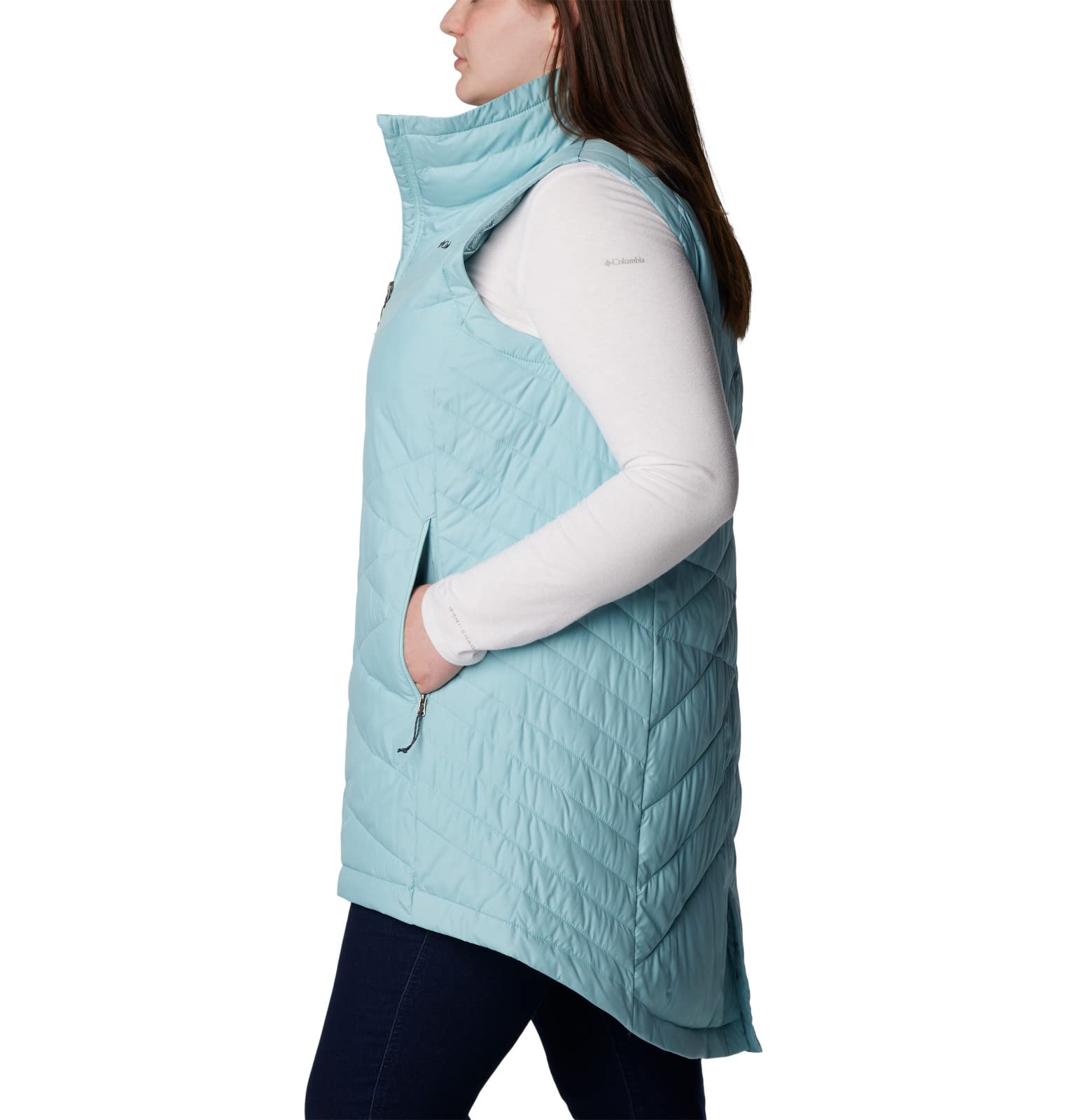 Columbia Women's Heavenly Long Vest - Lightweight Water-Resistant Puffer Vest for Hiking, Camping & Outdoor Activities