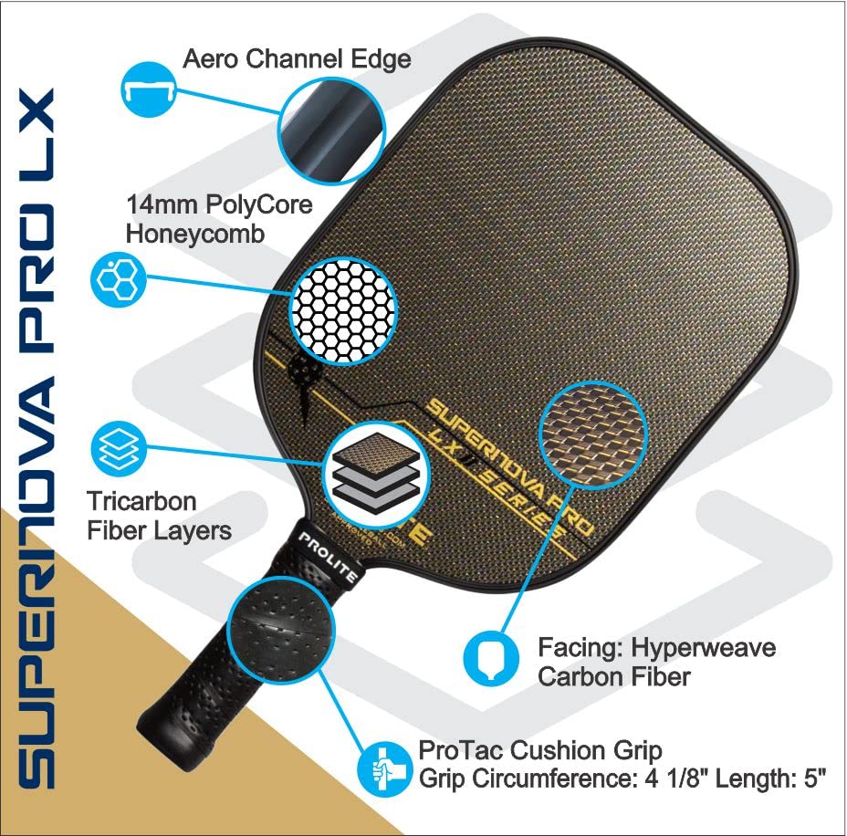 LX Series Pickleball Paddles - Premium Hyperweave Carbon Fiber with 14mm Poly Core | USA-Made Since 1984 | Perfect for Competitive Play & Recreational Games