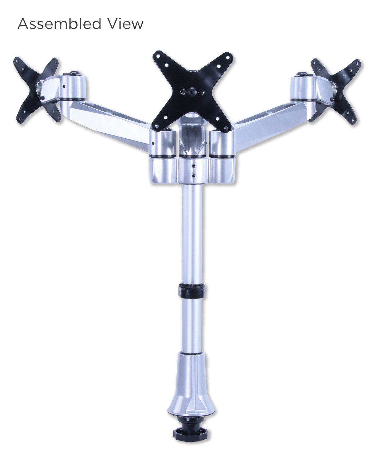 Mount-it! Triple Monitor Desk Mount Stand for 20-27 Inch Screens - VESA 75x75/100x100 Compatible - Ergonomic Multi-User Workspace Solution for Office, Gaming & Home Use