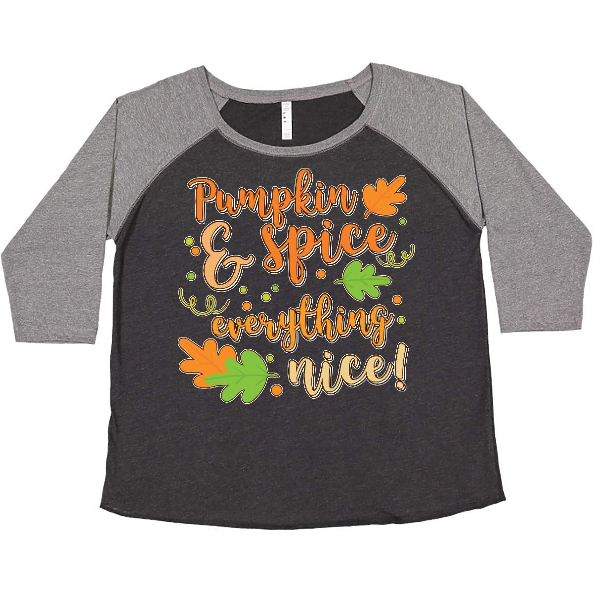 Inktastic Pumpkin Spice & Everything Nice Women's Plus Size T-Shirt | Soft & Comfortable Fall Graphic Tee for Casual Wear, Halloween, Thanksgiving & Autumn Outfits