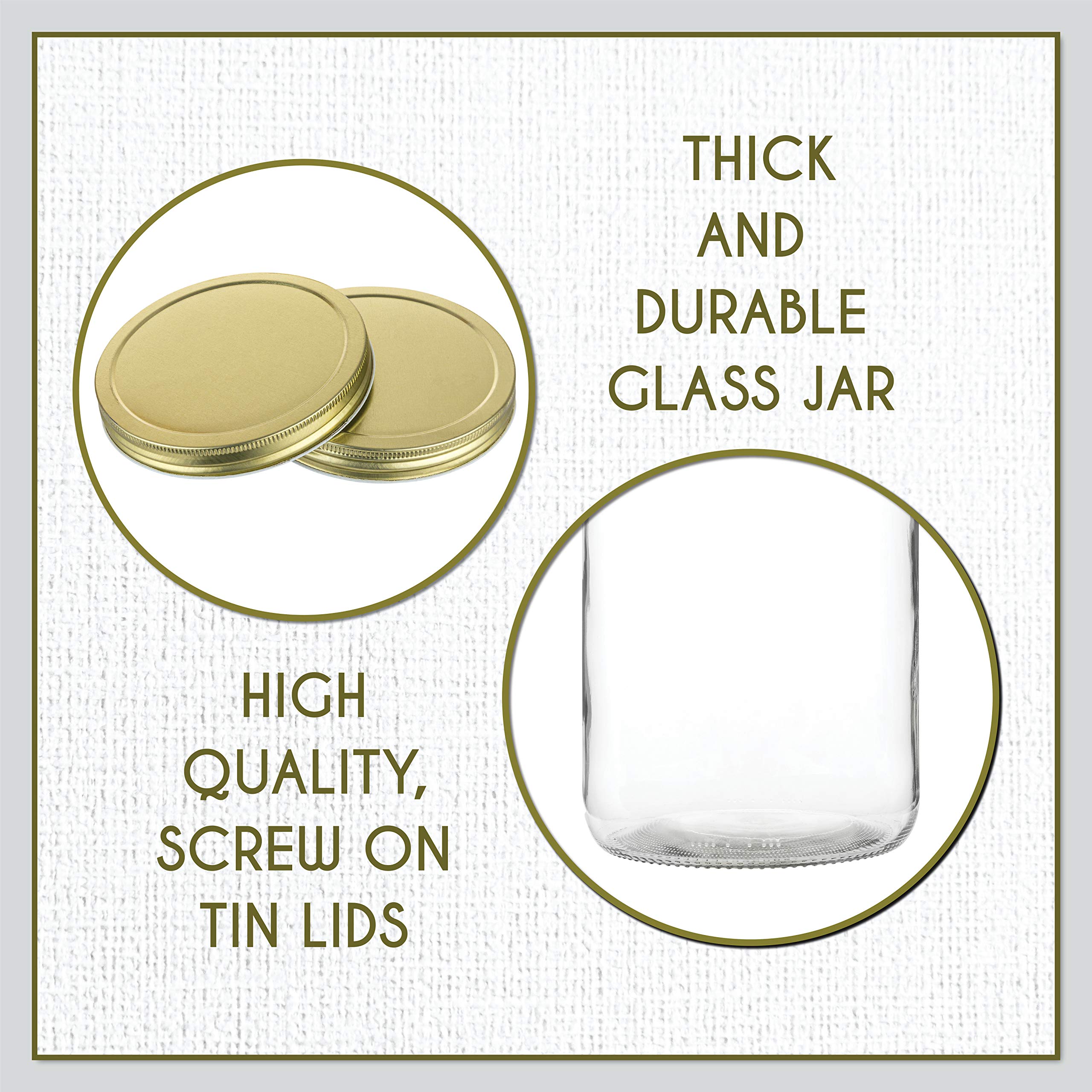 2 Pack - 1 Gallon Wide Mouth Glass Mason Jars with Airtight Lids - Perfect for Fermenting Kombucha, Kefir, Pickling, Canning & Food Storage - BPA-Free, Dishwasher Safe - Made in USA - Ideal for Home Brewing, Meal Prep & Pantry Organization
