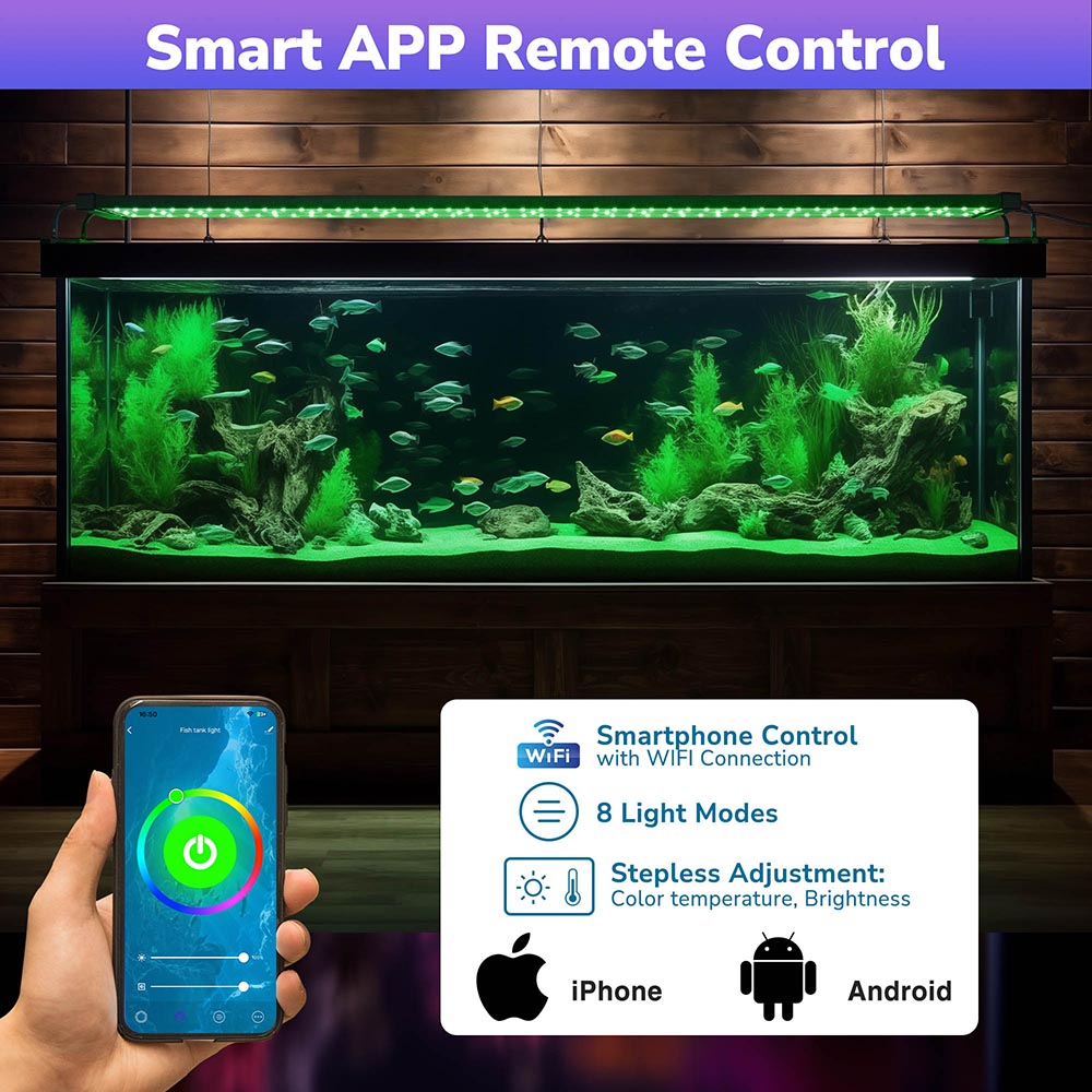 48 Inch Aquarium Light with RGB & APP Control - Full Spectrum LED for Saltwater & Freshwater Tanks - Perfect for Coral Growth & Planted Aquariums