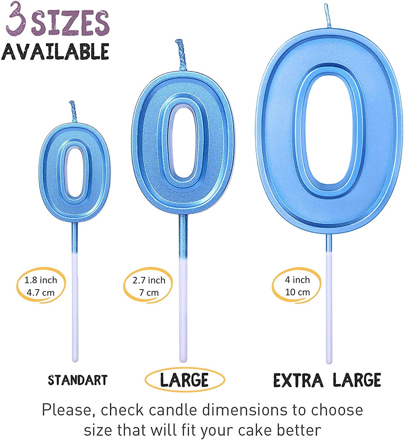 Blue Number 14 Birthday Candles on Sticks - 14th Birthday Cake Candles for Anniversary Wedding Party Decorations - GET FRESH Premium Cake Toppers for Celebrations & Special Occasions