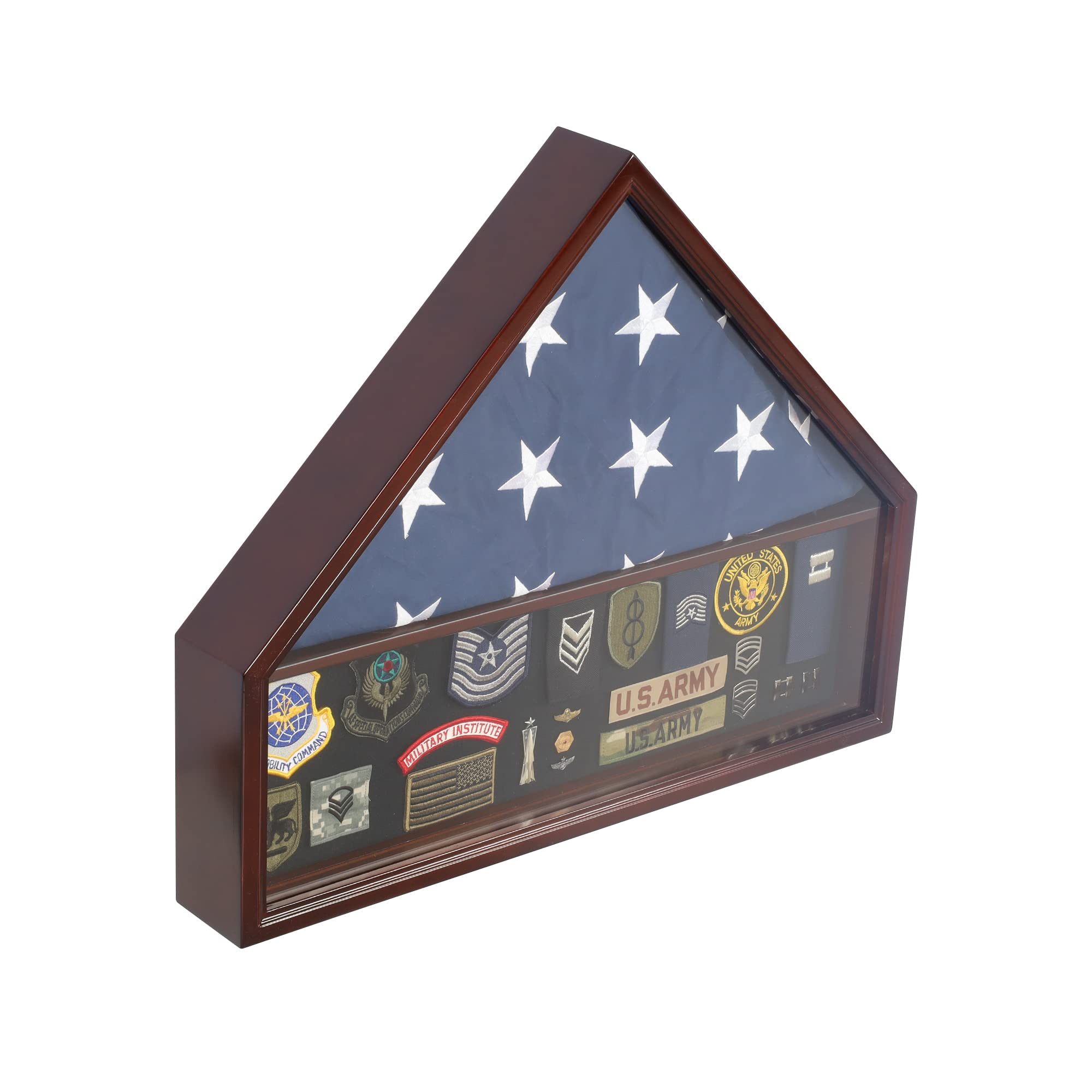 Memorial Funeral Flag Display Case with Medal Holder - 23