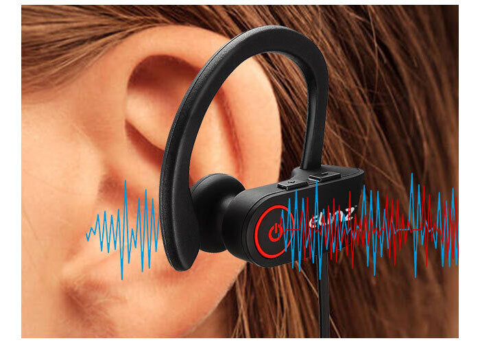 Elinz Bluetooth 4.1 Wireless Headphones with Built-in Mic - Lightweight Stereo Earphones for Sports, Running, Gym & Mobile Use - Sweatproof Wireless Earbuds for iPhone & Android