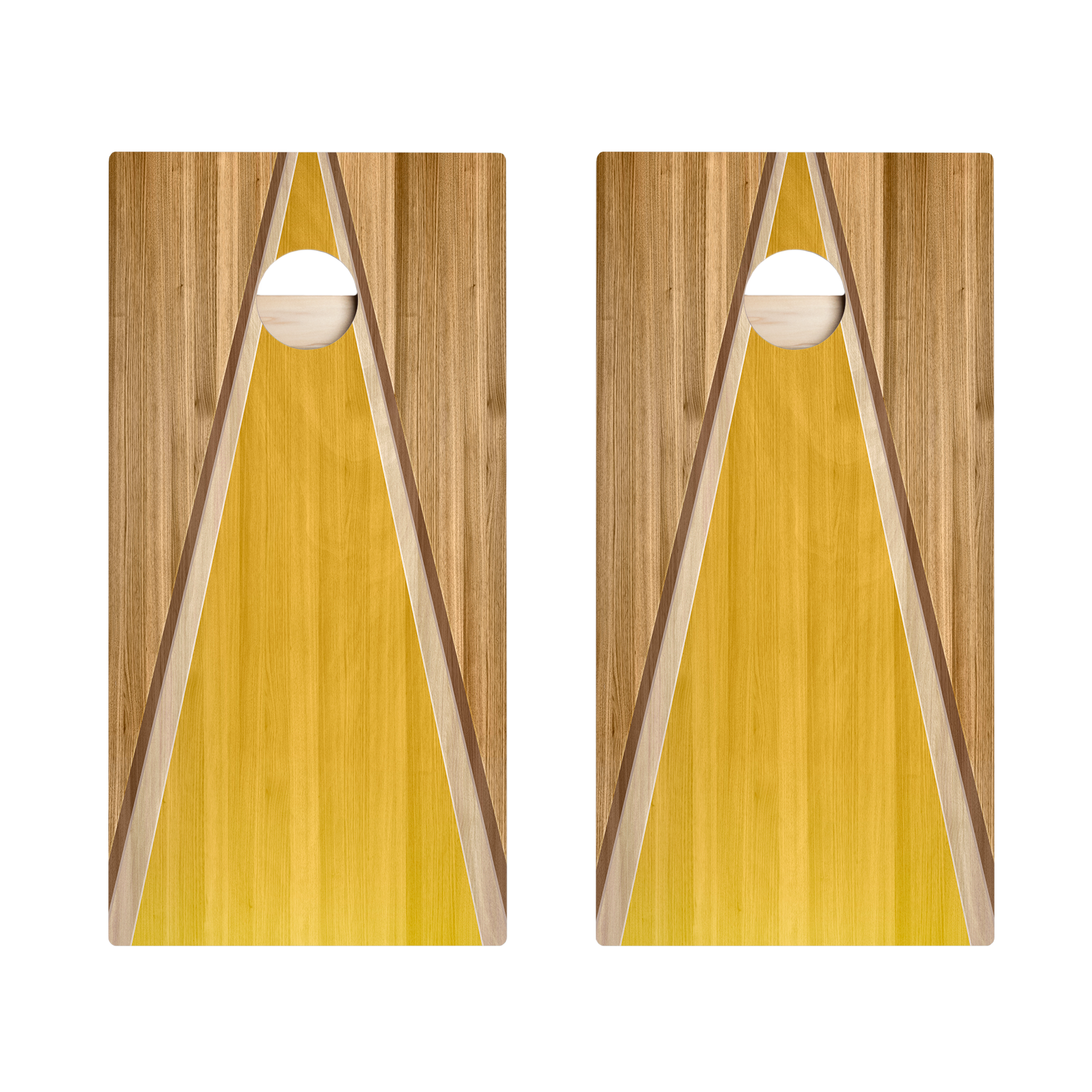 Premium Bamboo Classic Triangle Star Cornhole Boards Set - Outdoor Lawn Games for Backyard, Tailgate, and Beach Parties