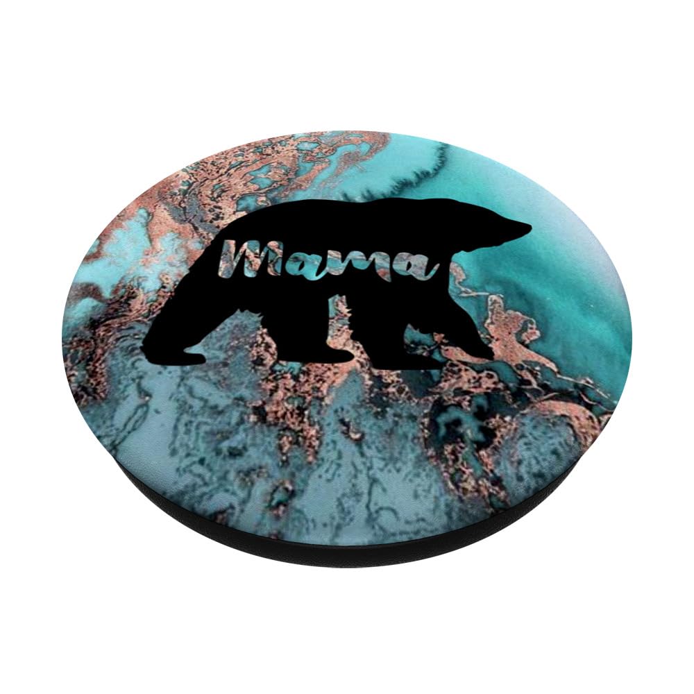 Teal Rose Mama Bear Watercolor PopSockets - Swappable Adhesive PopGrip for Phones & Tablets - Perfect for Moms, Gifts & Everyday Use