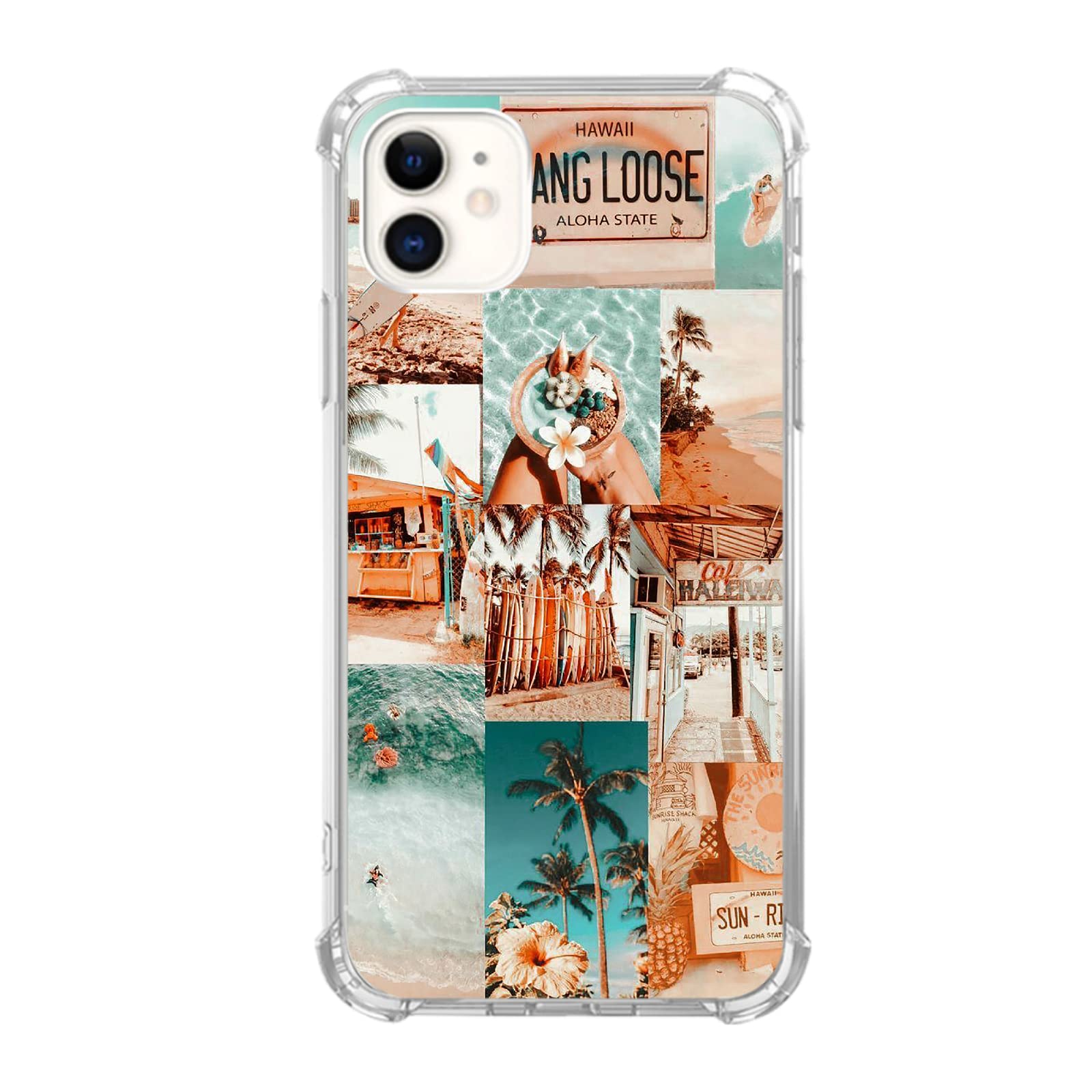 Summer Surf Phone Case Compatible with iPhone 11 - Trendy Cool Beach Case for Women & Men - Soft TPU Bumper Cover - Perfect for Swimming, Surfing & Beach Vacations