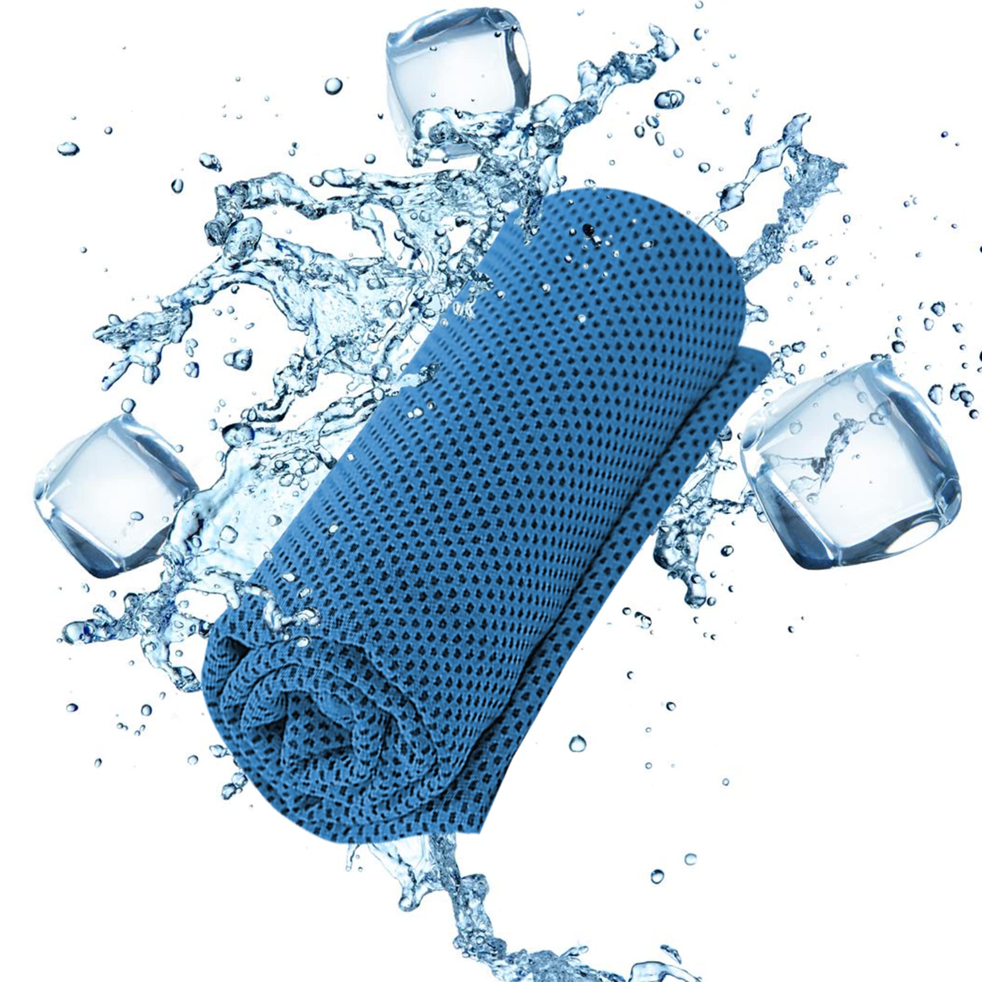 GROB Cooling Towel (Pack of 2) - Premium Sweat Absorbent & Anti-Microbial Sports Towel for Fitness, Workout, Yoga, Gym, Cycling & Running | Stay Cool During Outdoor Activities, Sports & Hot Weather