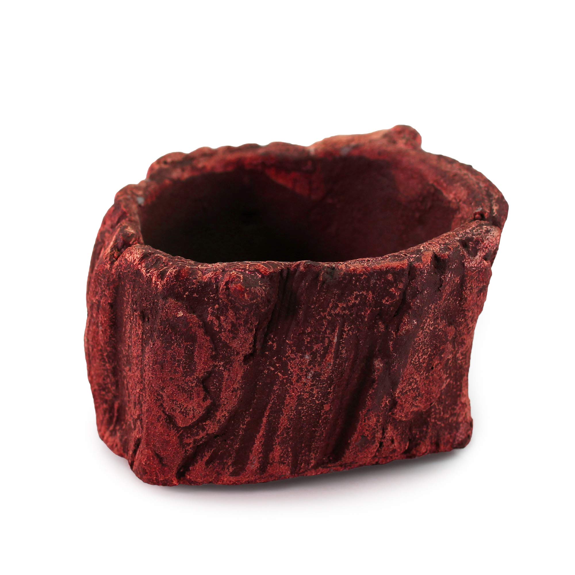 Handmade Ceramic Wood Planter Pot - Unique Log Design Indoor Flower Pot for Succulents, Small Plants & Home Decor | Perfect for Living Room, Office Desk & Garden Decor (Redwood Stump Style)