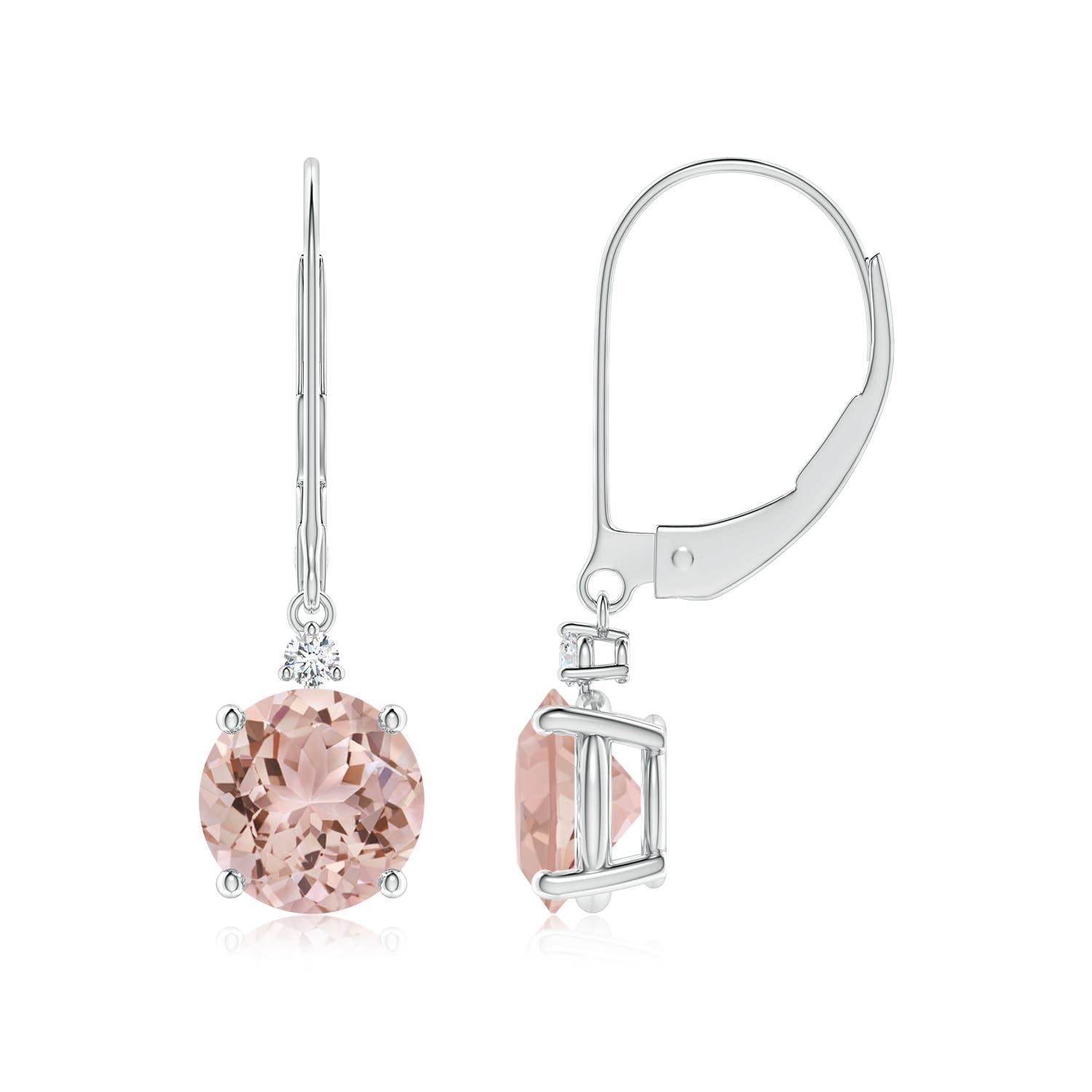 ANGARA Natural Morganite Drop Earrings for Women - 14K Solid Gold/Platinum November Birthstone Jewelry | Elegant Gift for Her, Birthday, Wedding & Anniversary | Perfect for Evening Parties, Date Nights & Special Occasions