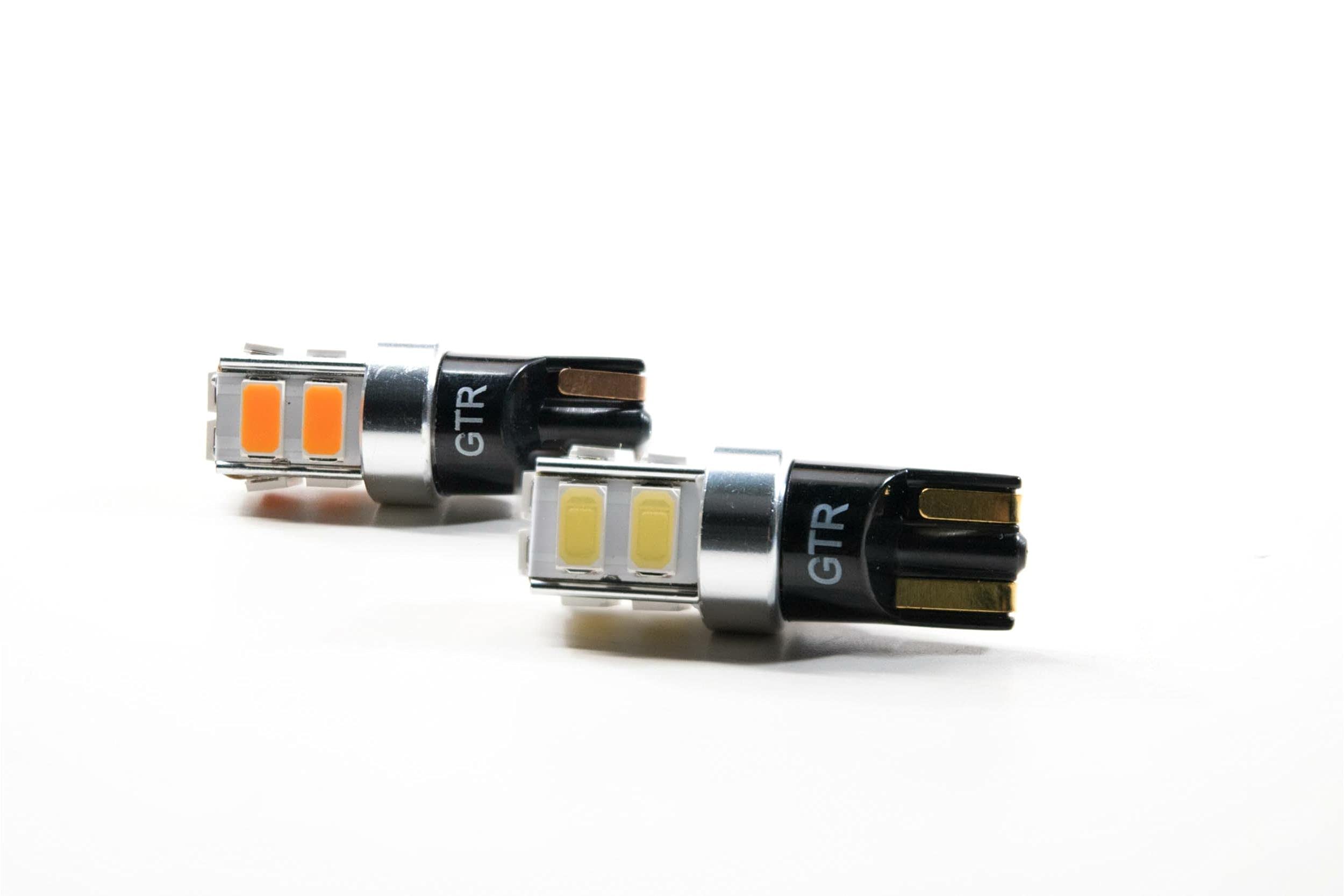 GTR Lighting LED Bulb - Amber 10-Chip Canbus Compatible T10/194 Bulb - Universal Upgrade for Interior & Exterior Car Lights - Perfect for Map Lights, Dome Lights, Side Markers - Easy Plug and Play Replacement (1x GTR.LED310) - Ideal for Night Driving & Vehicle Customization