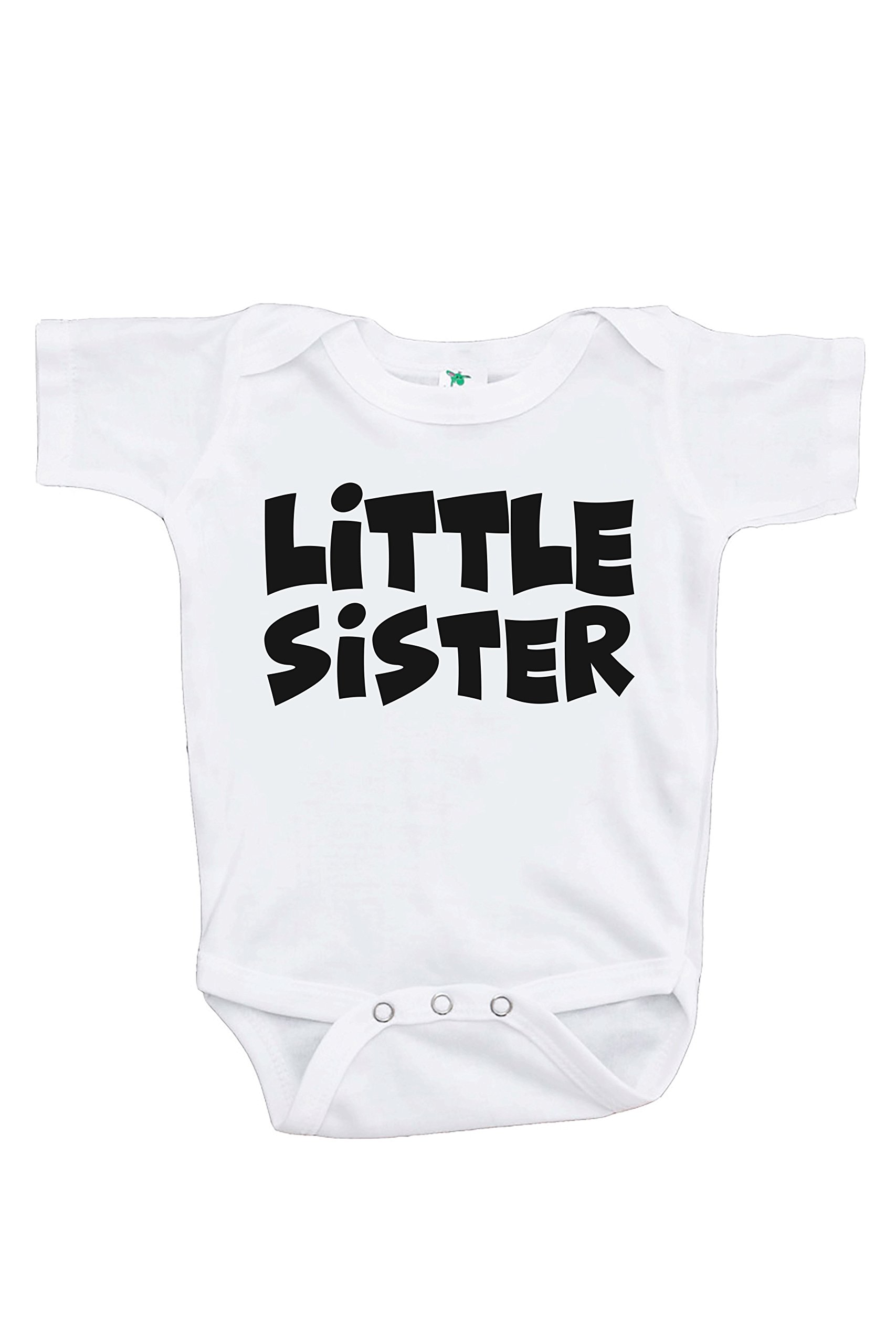 7 Ate 9 Apparel Girls' Little Sister One-Piece Romper - Cute Baby Outfit for Photoshoots, Family Gatherings & Everyday Play