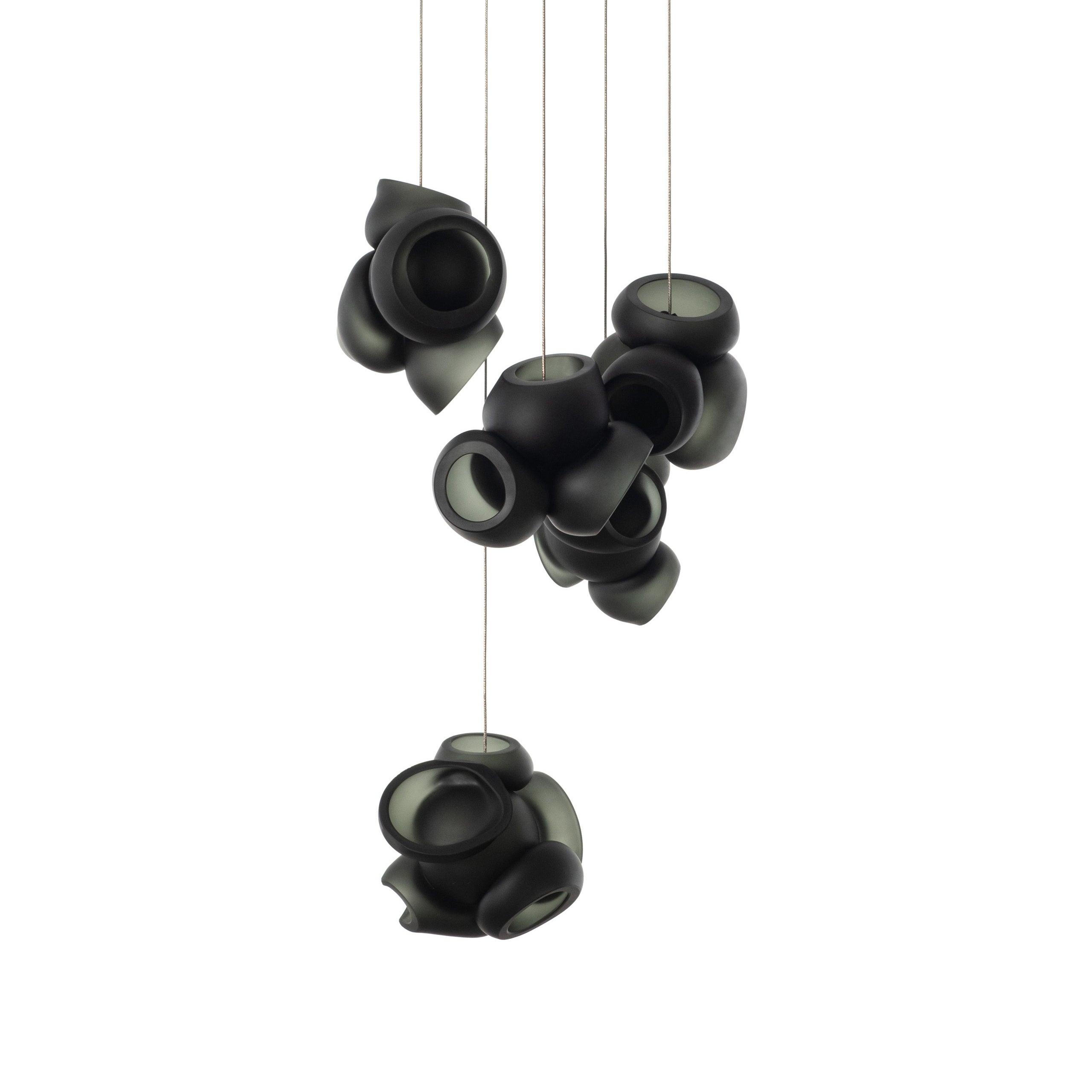Modern Bubbles Cluster Pendant Light - 6-Light Glass Chandelier for Dining Room, Kitchen Island & Living Room Decor - Elegant Ceiling Lighting Fixture for Home & Office