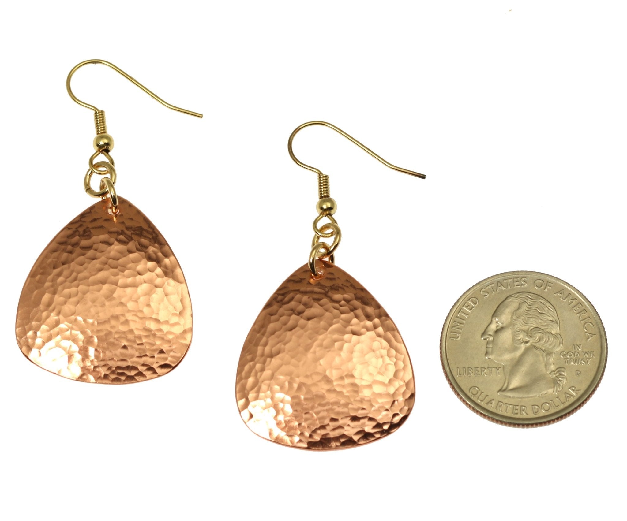Hammered Copper Triangular Drop Earrings - Handmade Solid Copper Jewelry for Women, Boho Chic Dangle Earrings | Perfect for Weddings, Parties & Everyday Wear
